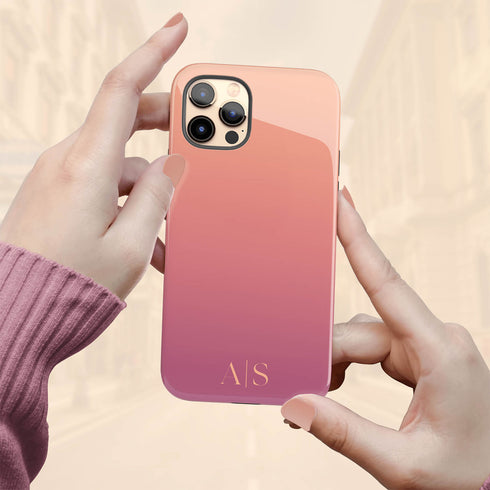 Ombre Gradient Personalized Initials iPhone Case